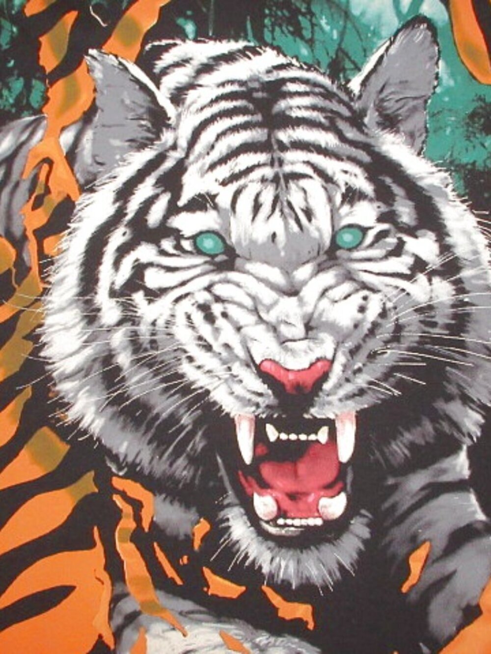 Vtg 1995 Liquid Blue Tiger T-Shirt XL John Connell Art AOP Single Stitch USA 90s - Picture 9 of 12